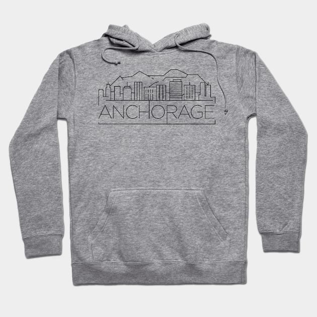 Anchorage Minimal Skyline Hoodie by kursatunsal